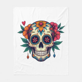 Manta Polar Sugar Skull Fleece Blanket