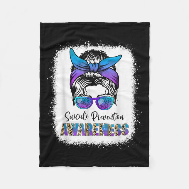 Manta Polar Suicide Awareness Shirt Messy Bun Hair Suicide Pre (Anverso)