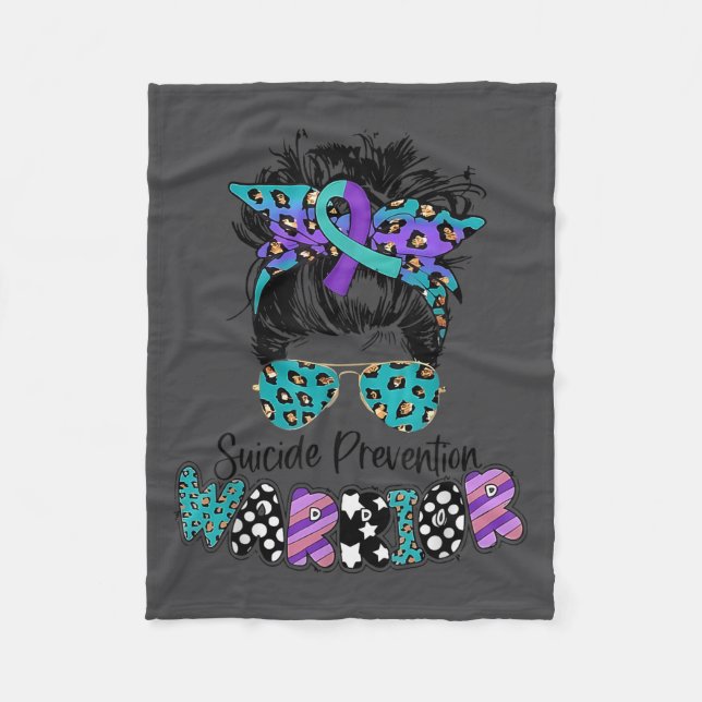 Manta Polar Suicide Awareness Shirt Messy Bun Hair Suicide Pre (Anverso)