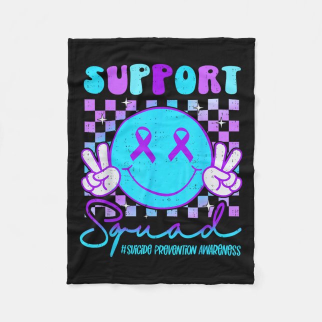 Manta Polar Suicide Awareness Teal &amp; Purple Ribbon Suprt G (Anverso)