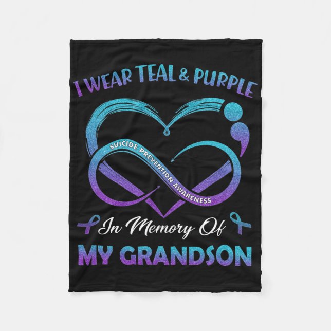 Manta Polar Suicide Awareness Wear Teal Purple In Memory Of My (Anverso)
