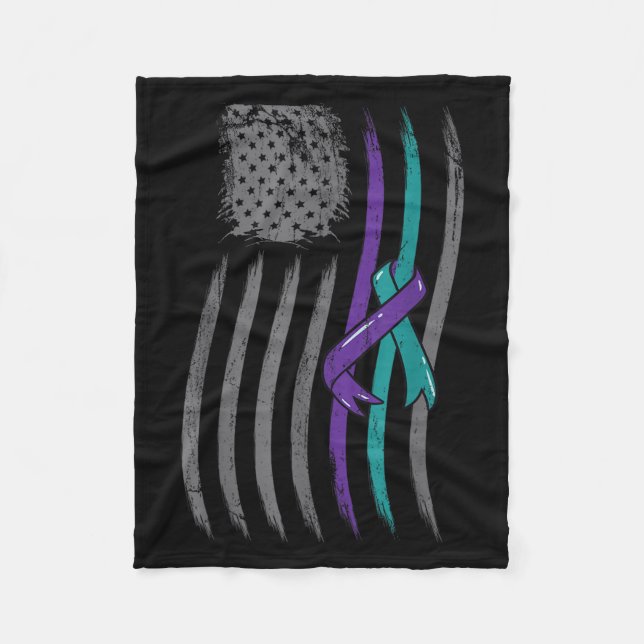 Manta Polar Suicide Prevention American Flag Purple Awareness  (Anverso)