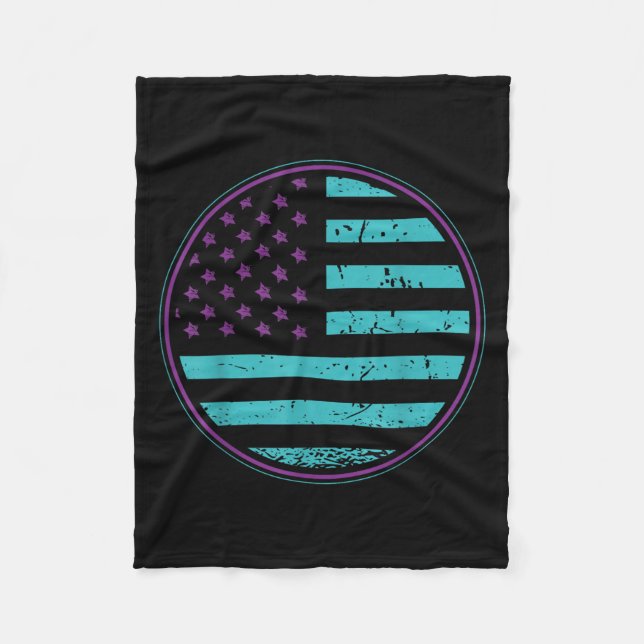 Manta Polar Suicide Prevention American Flag Wear Teal Purple  (Anverso)