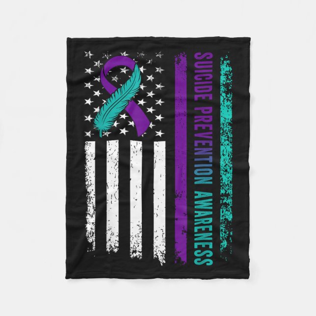 Manta Polar Suicide Prevention Awareness American Flag Ribbon  (Anverso)