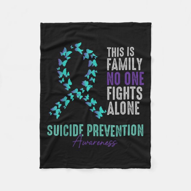 Manta Polar Suicide Prevention Awareness Butterfly Teal Purple (Anverso)