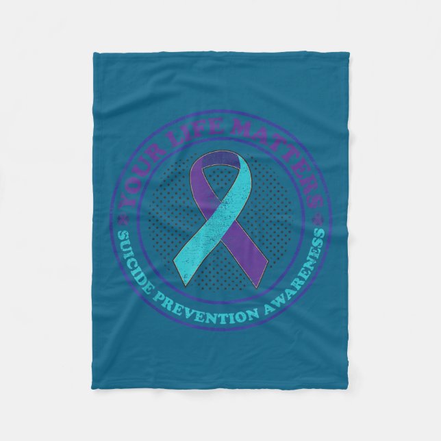 Manta Polar Suicide Prevention Awareness Teal &amp; Purple Rib (Anverso)