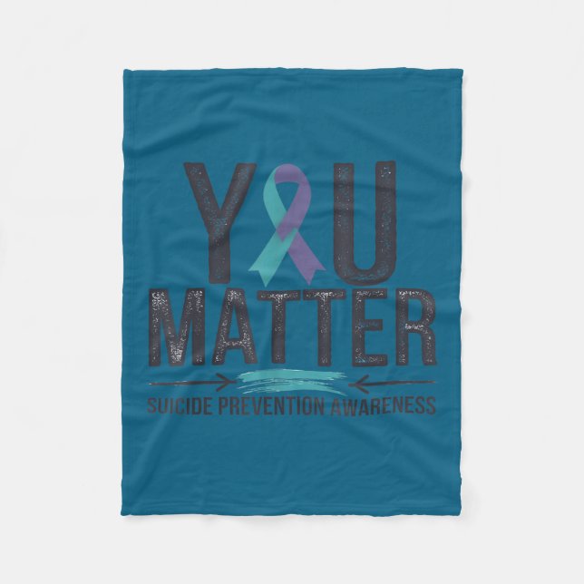Manta Polar Suicide Prevention Awareness Teal &amp; Purple Rib (Anverso)