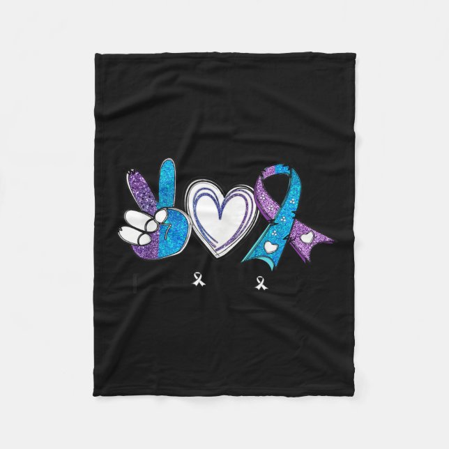 Manta Polar Suicide Prevention Awareness Teal &amp; Purple Rib (Anverso)