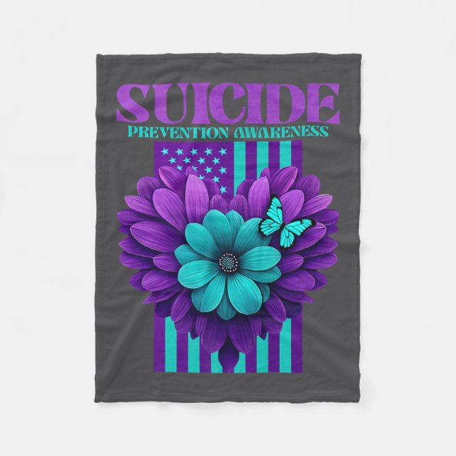 Manta Polar Suicide Prevention Awareness Usa Flag Premium  (Anverso)