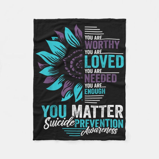 Manta Polar Suicide Prevention Awareness You Are Worthy Loved  (Anverso)