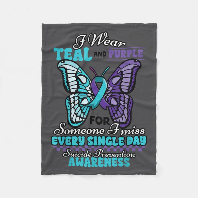 Manta Polar Suicide Prevention Wear Teal Purple Someone I Miss (Anverso)
