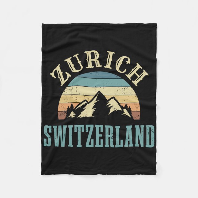 Manta Polar Suiza Alpes Esquiar Montañas Suiza Regalo de Encan (Anverso)