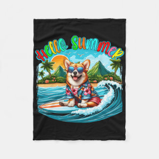 Manta Polar Summer Costume Corgi Sungles Surfing On Beach Surf