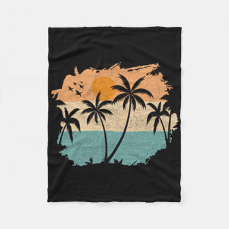 Manta Polar Summer Vacation Retro Sunset Beach Palms Tree Pock