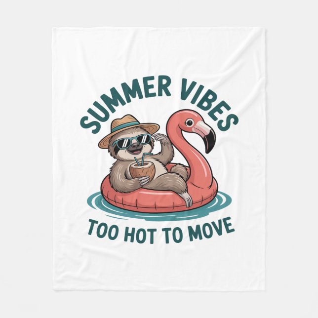 Manta Polar Summer Vibes Sloth Funny Lazy Float (Anverso)