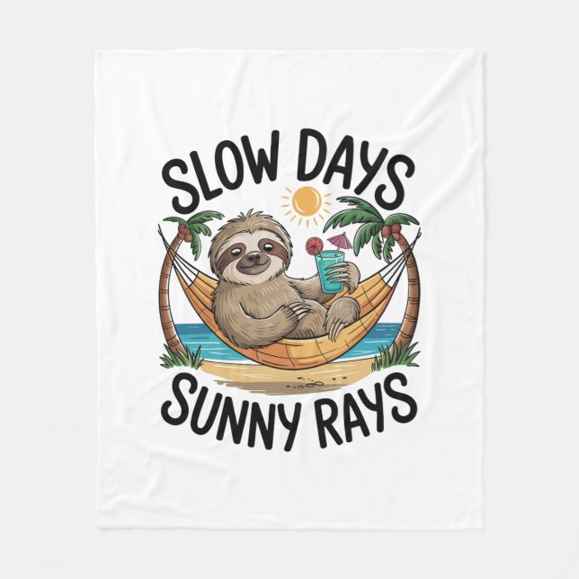 Manta Polar Summer Vibes Sloth Funny Lazy Float (Anverso)