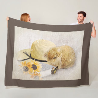 Manta Polar Summertime Sunflower Bunny Gallery Wrap
