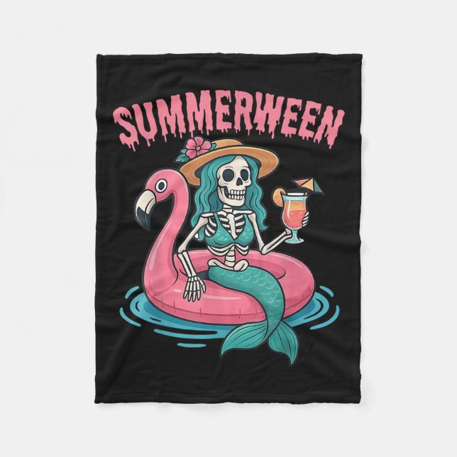 Manta Polar Summerween Mermaid Skeleton Beach Flamingo Hallowe (Anverso)