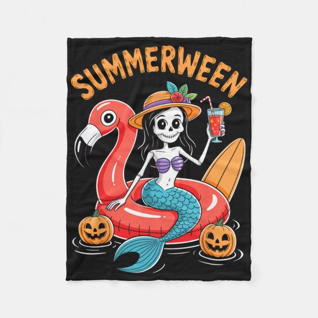 Manta Polar Summerween Mermaid Skeleton Beach Flamingo Hallowe (Anverso)
