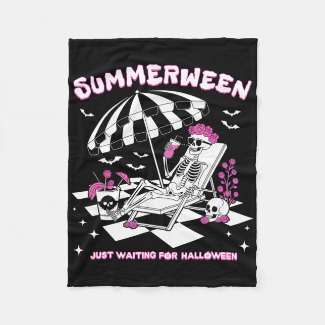 Manta Polar Summerween Sólo Esperando El Skeleton Bea De Hallo (Anverso)