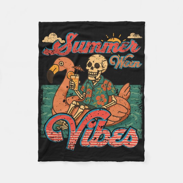 Manta Polar Summerween Vibes Skeleton Flamingo Float Summer Ha (Anverso)
