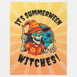 Manta Polar Summerween Witch Skeleton in Tropical Witch Hat