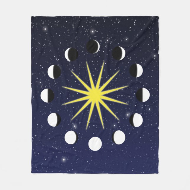Manta Polar Sun, fases de la luna, y estrellas (Anverso)