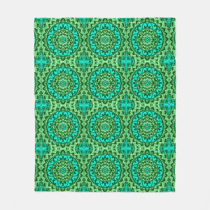 Manta Polar Sun Mandala Batik del Suroeste, Lime Green