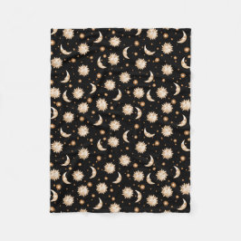 Manta Polar Sun y luna en negro