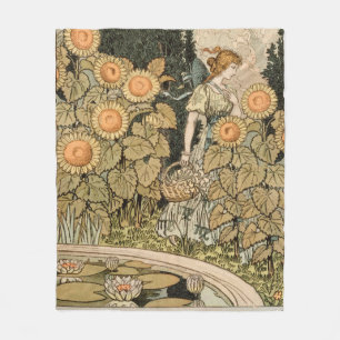 Manta Polar Sunflower Art Nouveau Garden Grasset Mujer