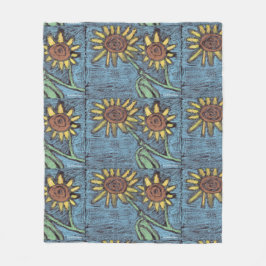 Manta Polar Sunflowers Forever - Niños Art for CHOC