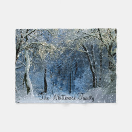 Manta Polar Sunlight Snow Winter Forest Name Fleece Blanket