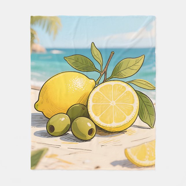 Manta Polar Sunny Lemon Olive Beachside Fresh (Anverso)