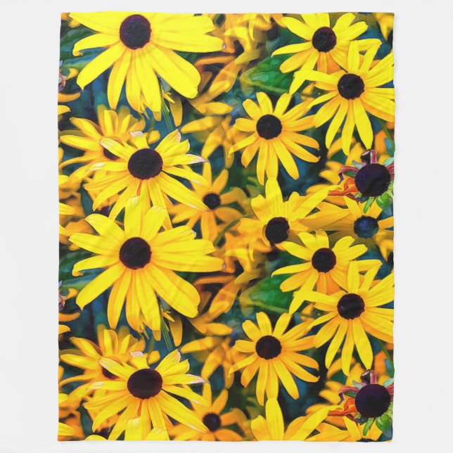 Manta Polar Sunny Rudbeckia Black-Eyed Susan (Anverso)
