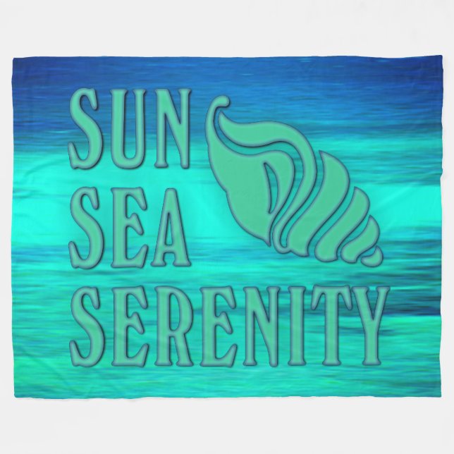 Manta Polar Sunsea Serenity Tropical Seashell Beach Scene (Frente (Horizontal))