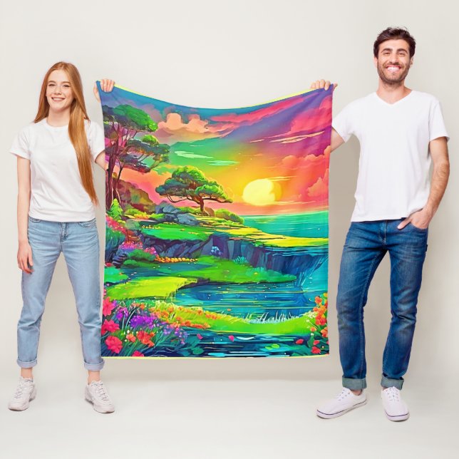 Manta Polar Sunset Cliff Paradise Art (In situ)