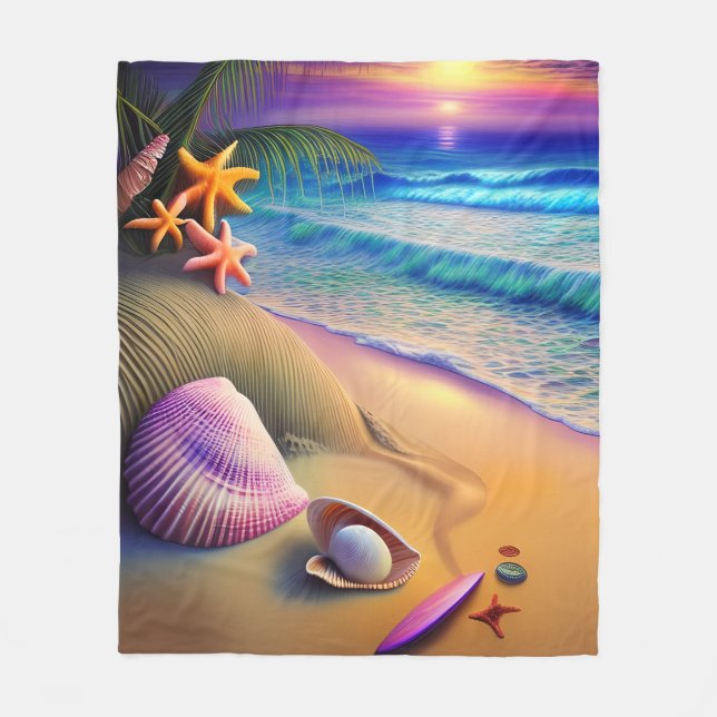 Manta Polar Sunset de la playa de Fantasy Tropical (Anverso)