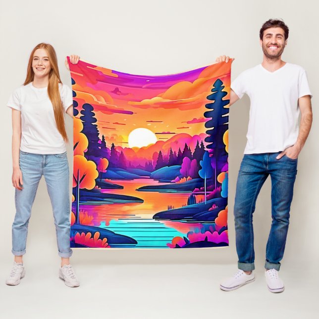 Manta Polar Sunset Lake Fantasy Art (In situ)