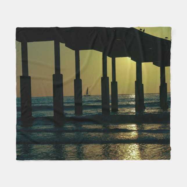 Manta Polar Sunset Ocean Beach Pier - Beach Sunset (Frente (Horizontal))