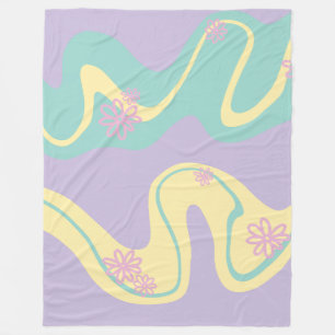 Manta Polar Surco paño paño rosado, amarillo, púrpura y verde