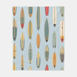 Manta Polar Surf Life - Retro Coastal Blue Surfboard Print