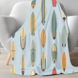 Manta Polar Surf Life | Retro Coastal Blue Surfboard Print
