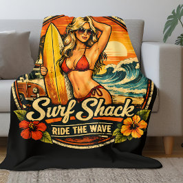 Manta Polar Surf Shack Surfista Ilustración | Montar Las Olas 