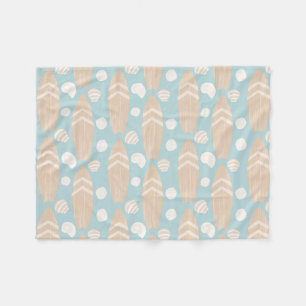 Manta Polar Surfboard Beach Baby Blue Fleece Blanket