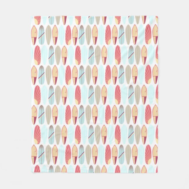 Manta Polar Surfboard Guay retro rojo y azul  (Anverso)