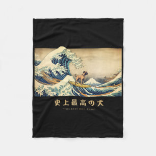 Manta Polar Surfing Black Mouth Cur Ola Kanagawa Perro Japonés
