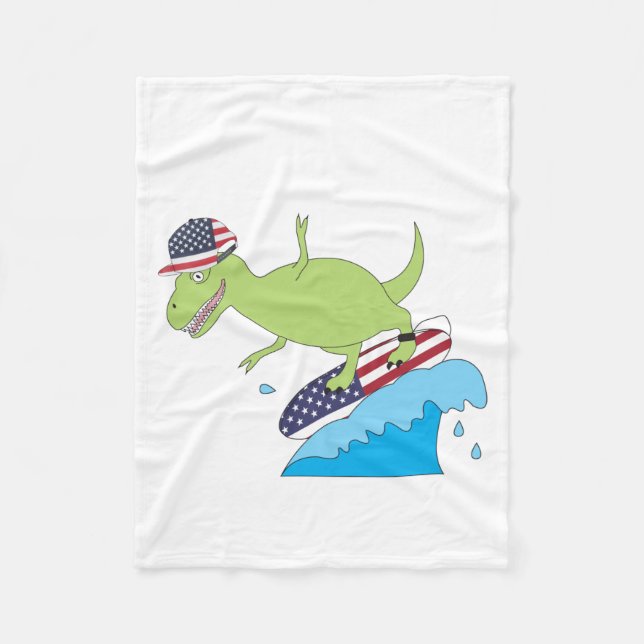 Manta Polar Surfing de la Bandera Americana de Dinosaurios (Anverso)