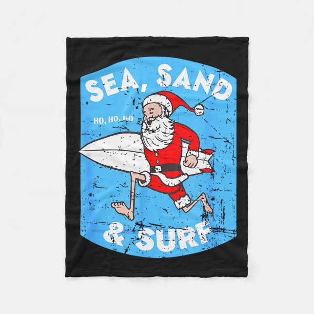 Manta Polar Surfing Santa - Christmas Surfboarding Santa Claus (Anverso)