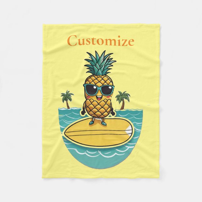 Manta Polar Surfista De Piña Viaja A Wave Thunder_Cove (Anverso)