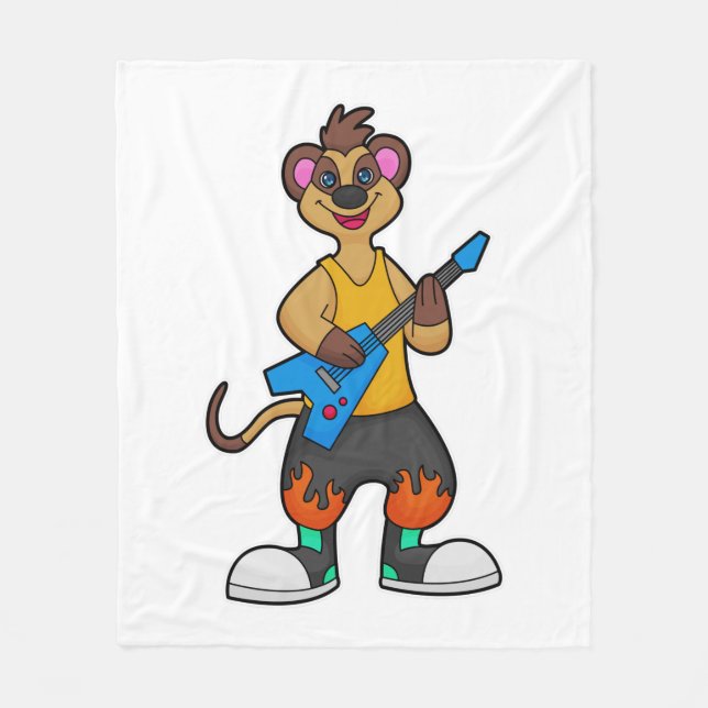 Manta Polar Suricata como Músico con Guitarra (Anverso)